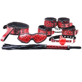 Red 6pcs S & M Kit Embossed