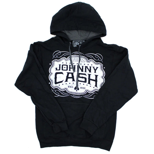 JOHNNY CASH Emblem Pull Over Hoodie Large