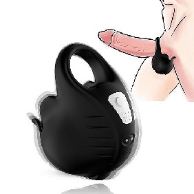 Testicle Vibe & Cock Ring Black