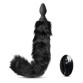 Tailz Black Fox Tail Vibrating Plug With Remote