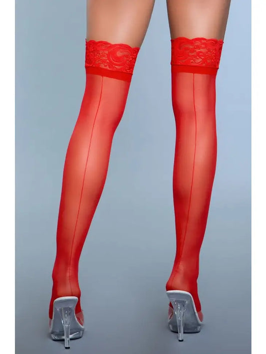 1912 Keep A Secret Thigh Highs Red