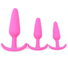 Silicone Butt Plug Set Pink 028