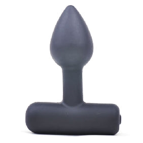 Silicone Vibrating Anal Plug Black ZD09